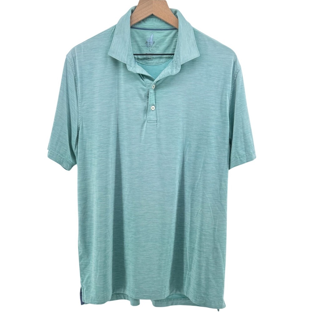 johnnie-O Featherweight Huron Polo Mens Large Iguana Green Golf Performance